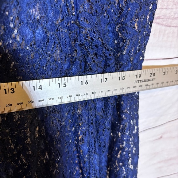 Free People Tell Tale See Through Royal Blue Lace Bohemian Dress Small - Picture 5 of 11